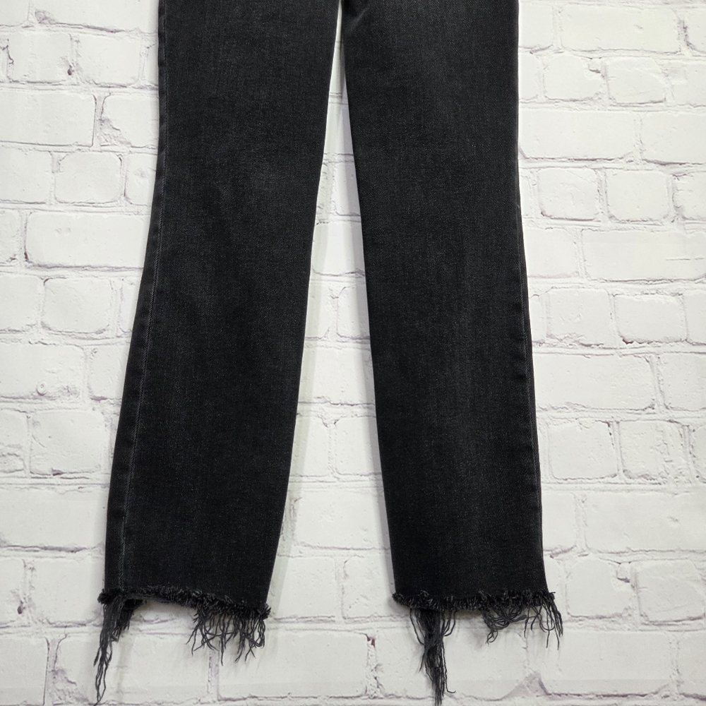 Good American Washed Out Black Distressed Hem Jeans - Picture 8 of 11